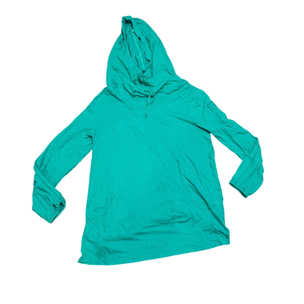 Fresh Produce Large Relaxed Green Hemp Organic Cotton Hoodie Long Sleeve Pockets